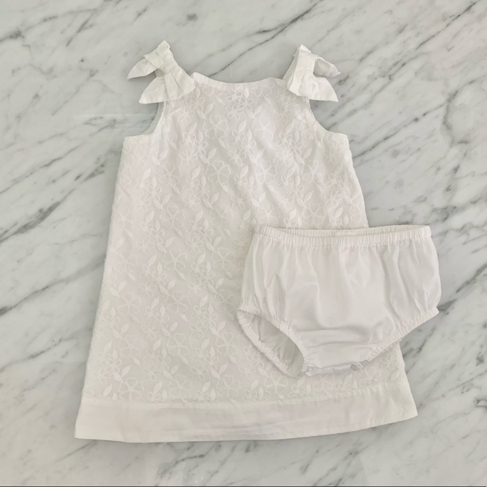 Janie and Jack Embroidered White Dress
